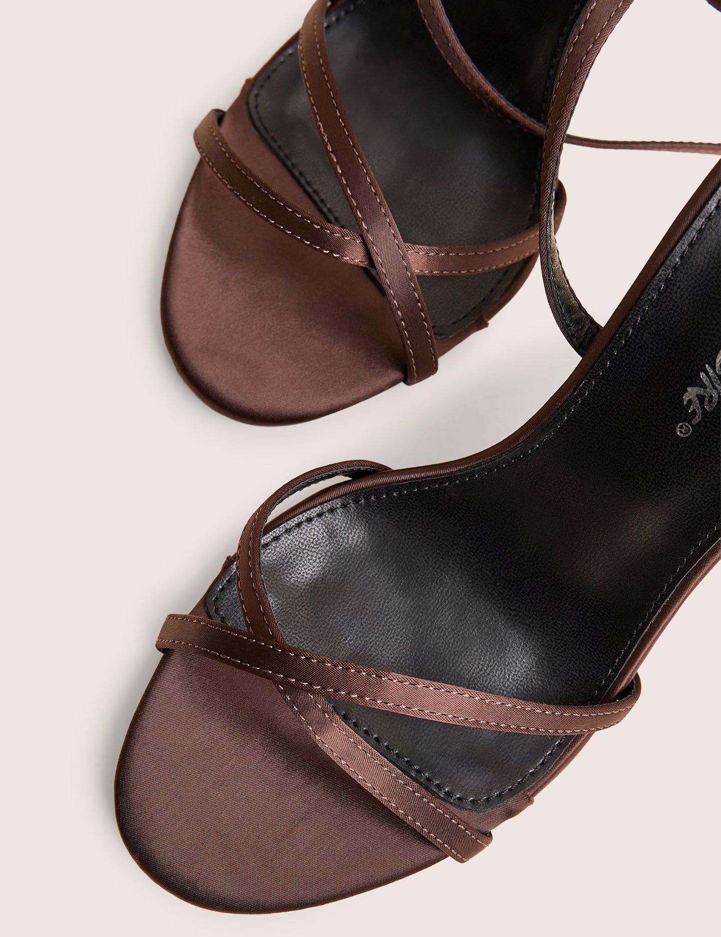 Georgie Brown Satin Strappy Diamante Buckle High Heels