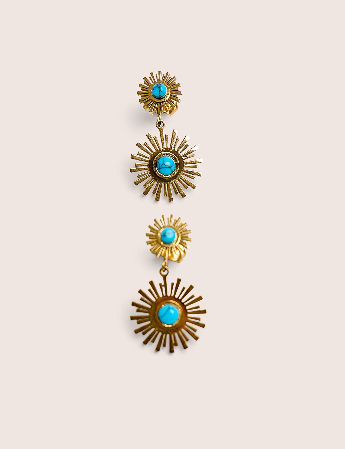 Gold Plated Star Resin Earrings