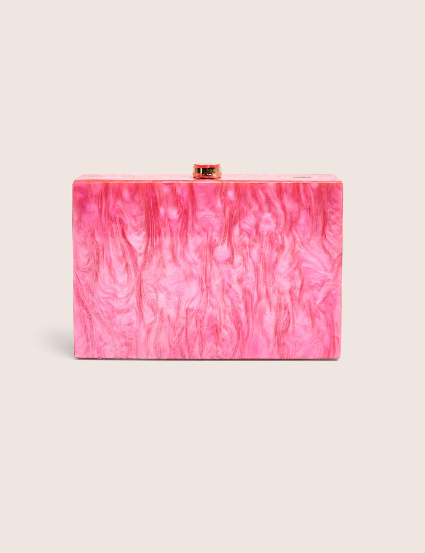 The Cali Marble Resin Rectangle Clutch Bag in Pink