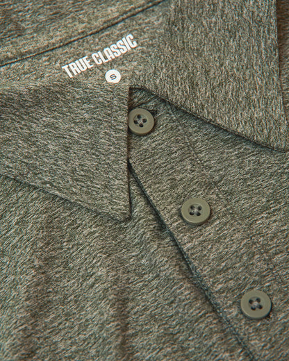 Heather Military Green Active Polo 2.0