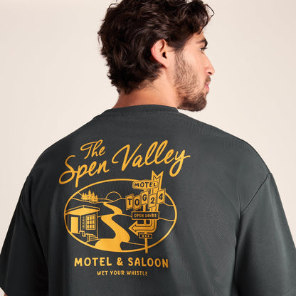 Saloon Mens Relaxed Fit Premium Supersoft T-Shirt - Deep Slate