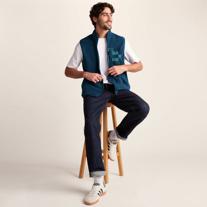 Stark Mens Relaxed Fit Microfleece Gilet - Inky Blue