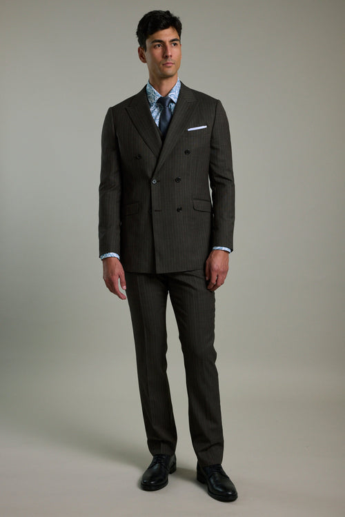 Radcliffe Stripe Double Breasted Suit Jacket