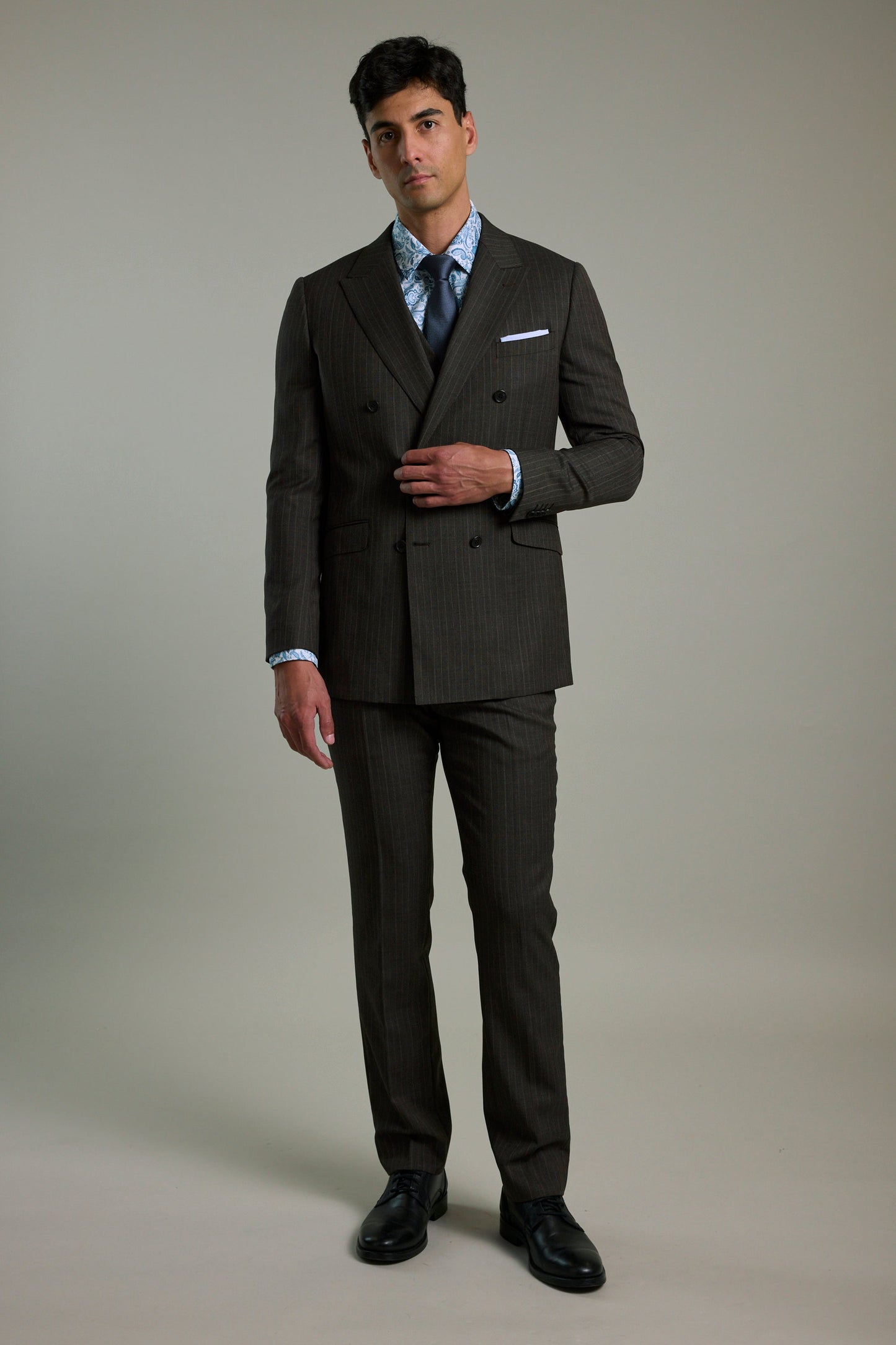 Radcliffe Stripe Double Breasted Suit Jacket