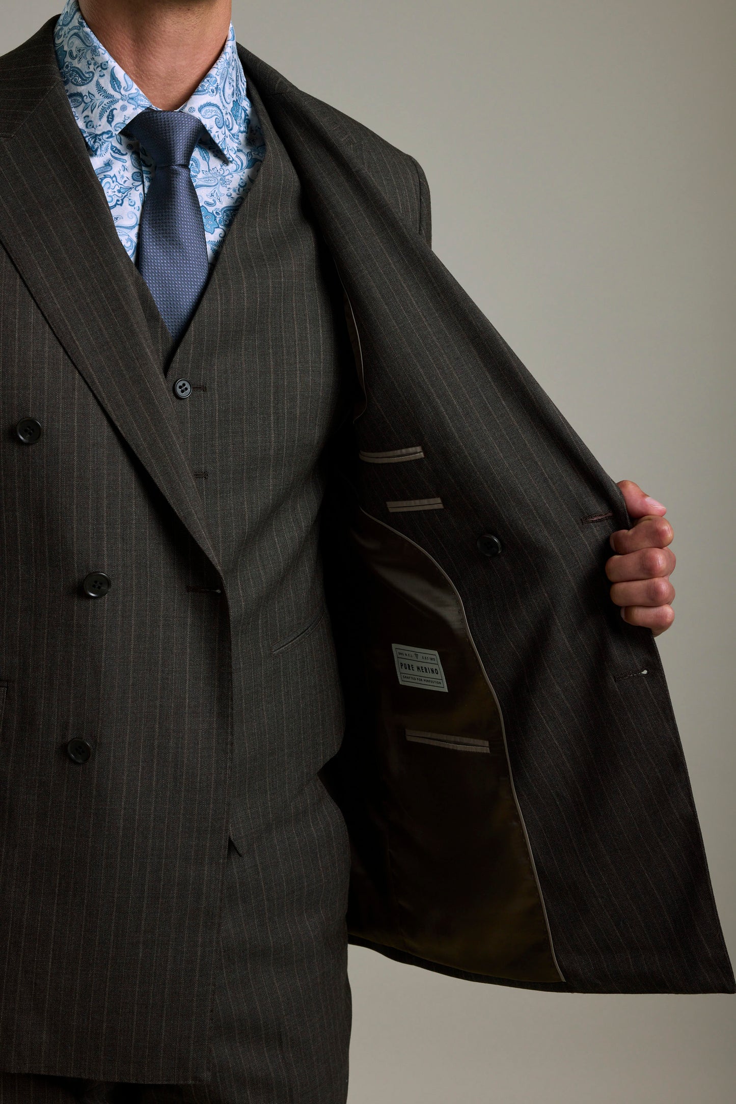 Radcliffe Stripe Double Breasted Suit Jacket