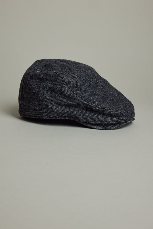 Willis Herringbone Flat Cap