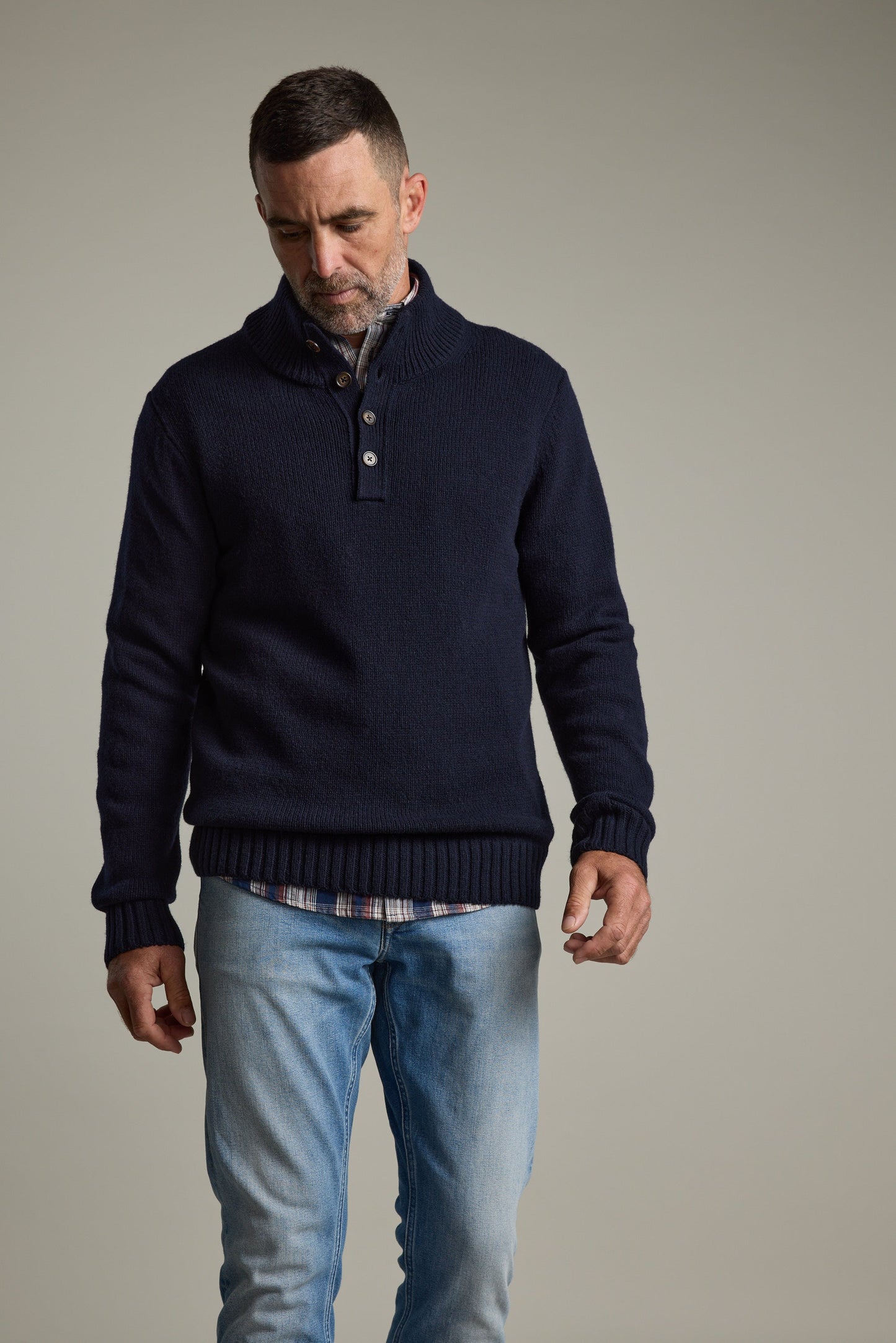 Redford Woollen Half Button Sweater