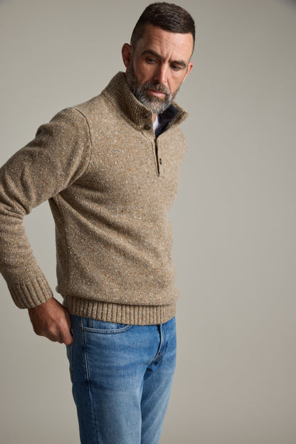 Redford Woollen Half Button Sweater