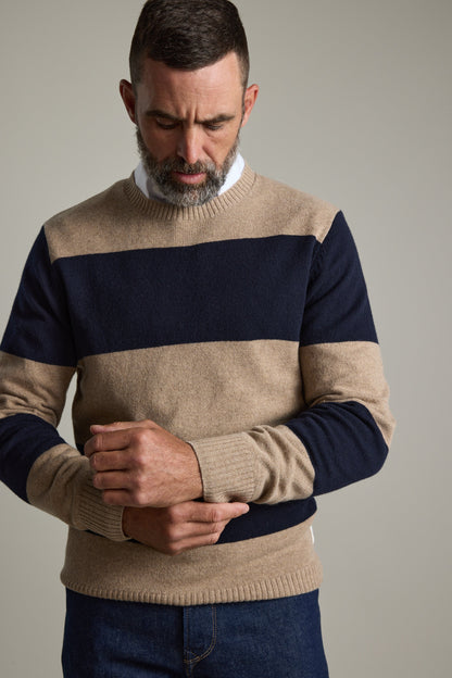 Eastbourne Stripe Merino Crew