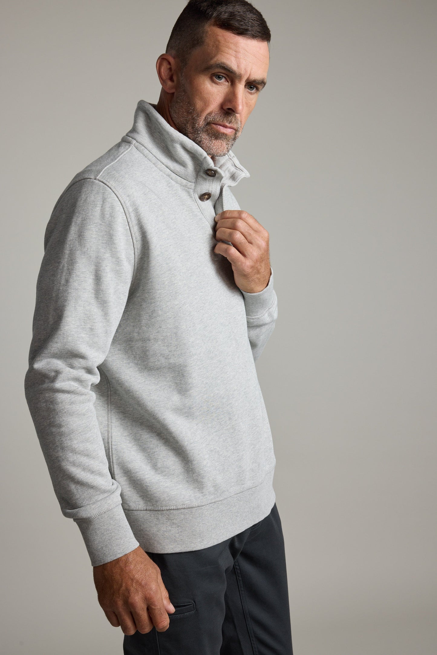 Harrington Half Button Sweatshirt