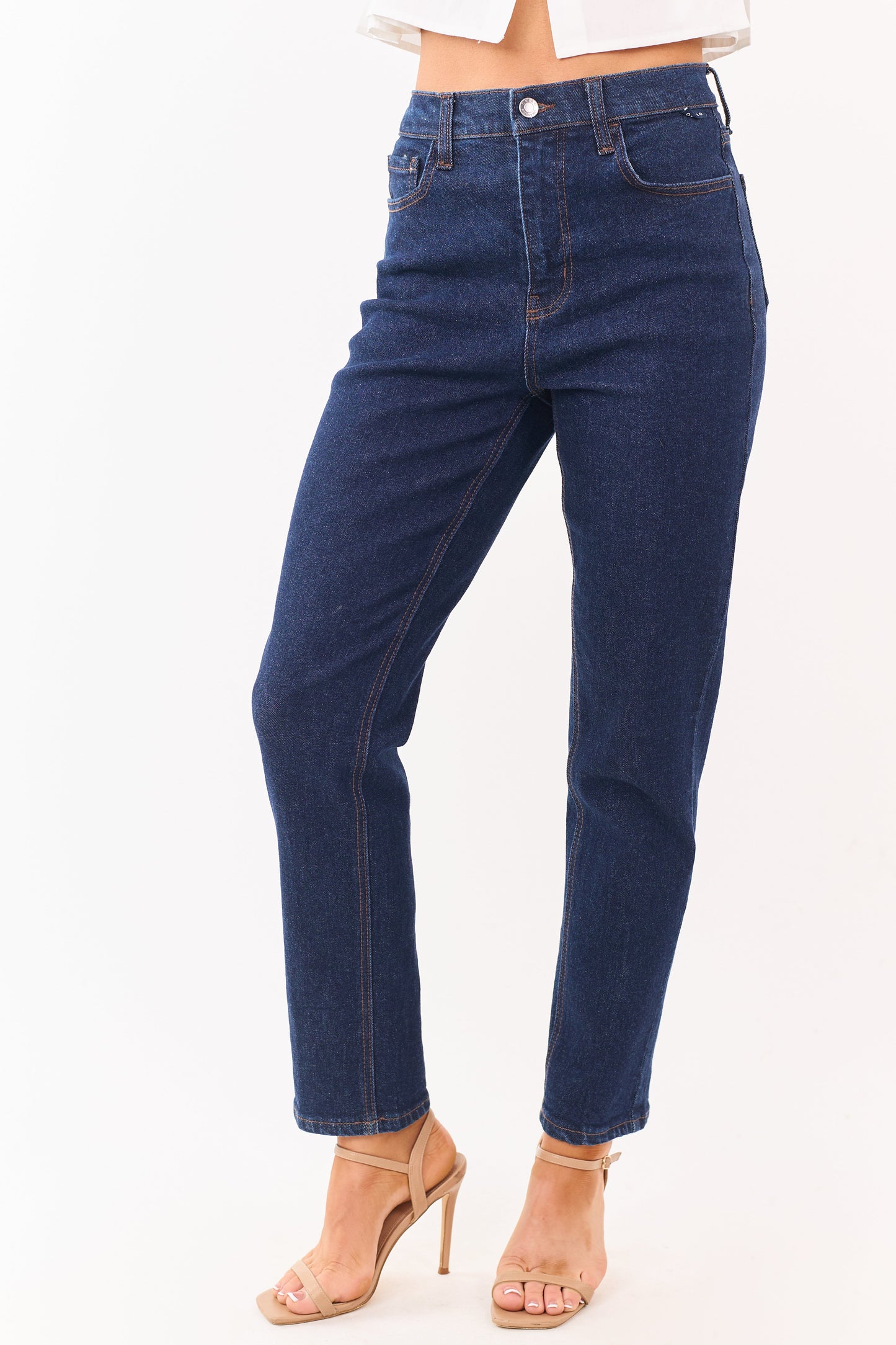 Cello Dark Wash Stretchy Straight Leg Jeans