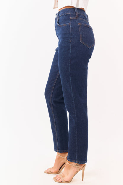 Cello Dark Wash Stretchy Straight Leg Jeans