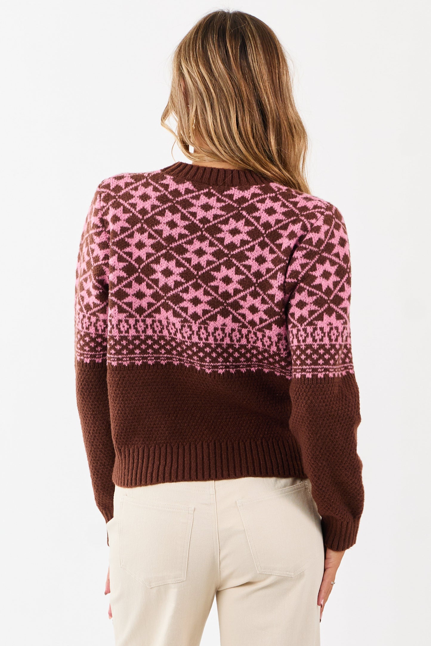Chocolate and Punch Geometric Print Sweater