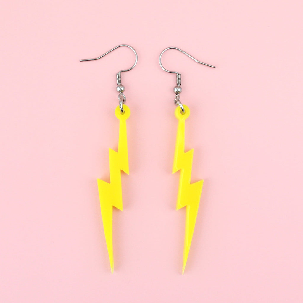 Yellow Lightning Bolt Earrings