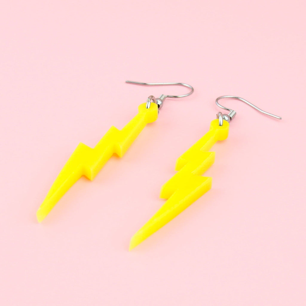 Yellow Lightning Bolt Earrings