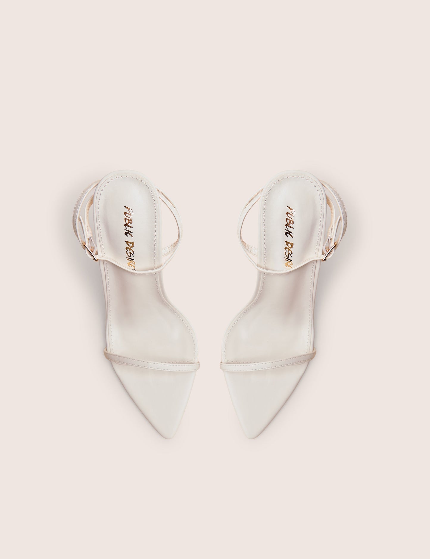 Legacy White Barely There Pointed Toe Gold Stiletto Heels