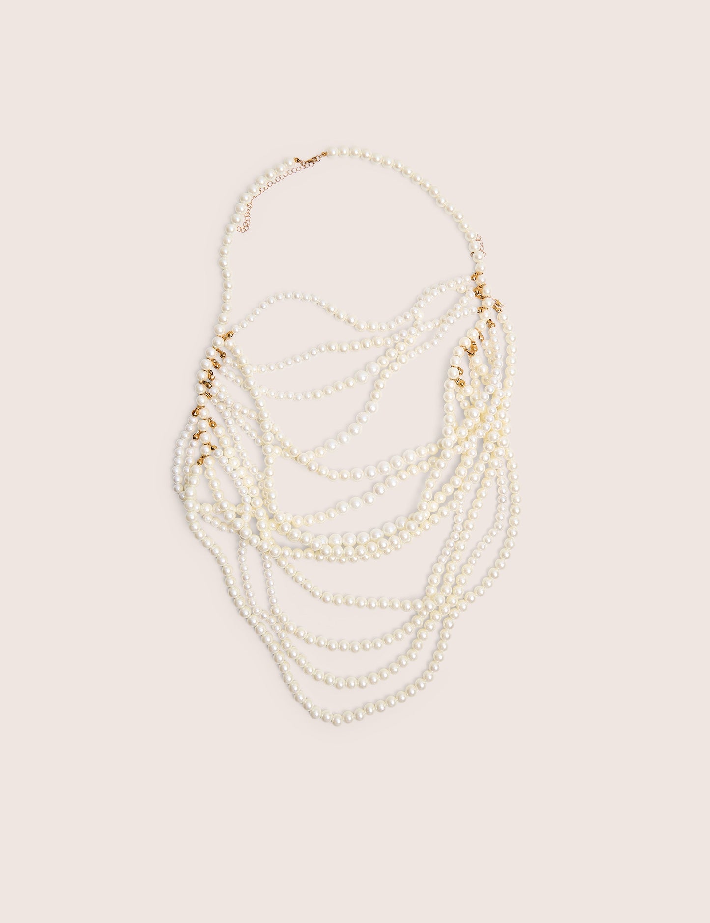 Layered Pearl Necklace & Body Chain White
