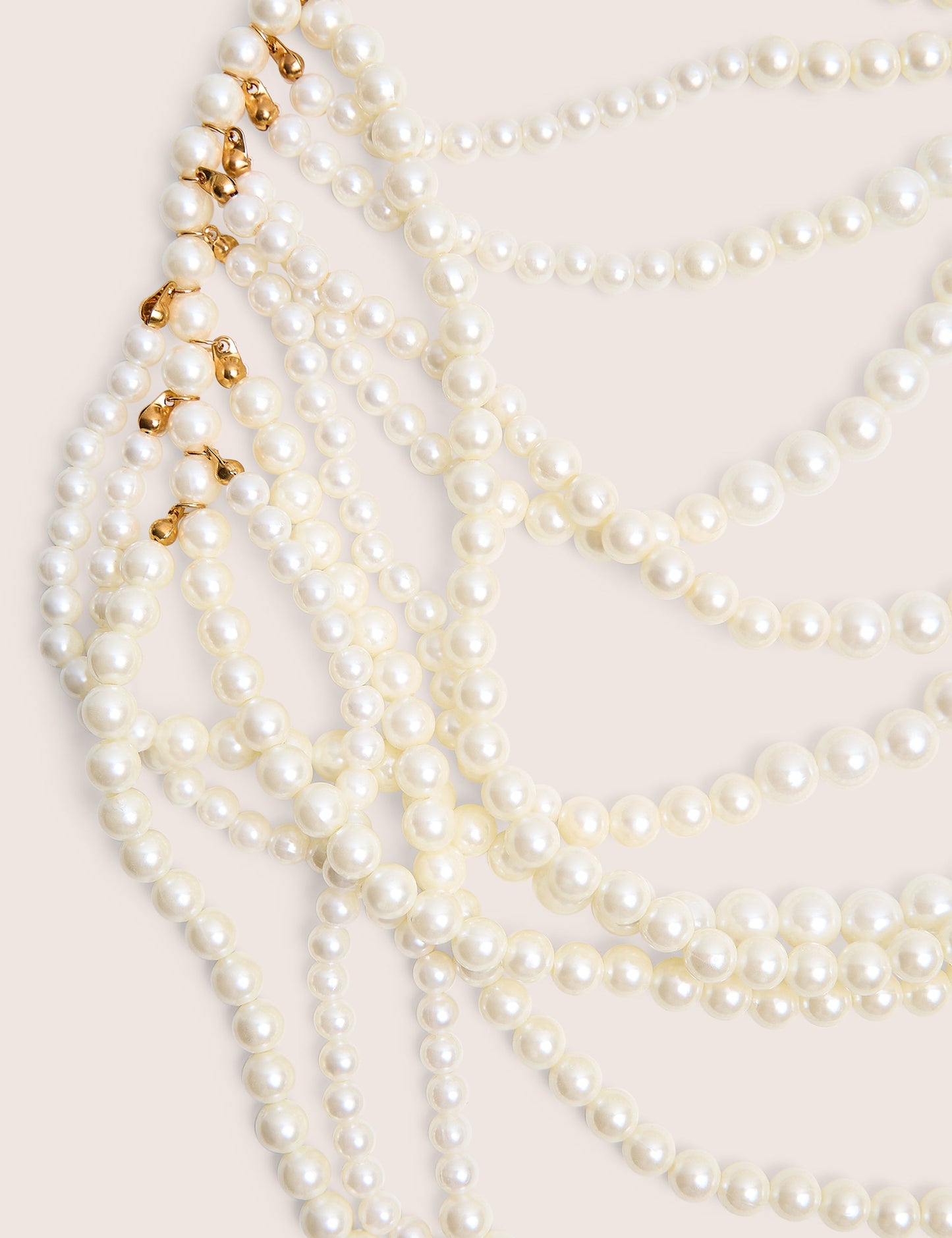 Layered Pearl Necklace & Body Chain White