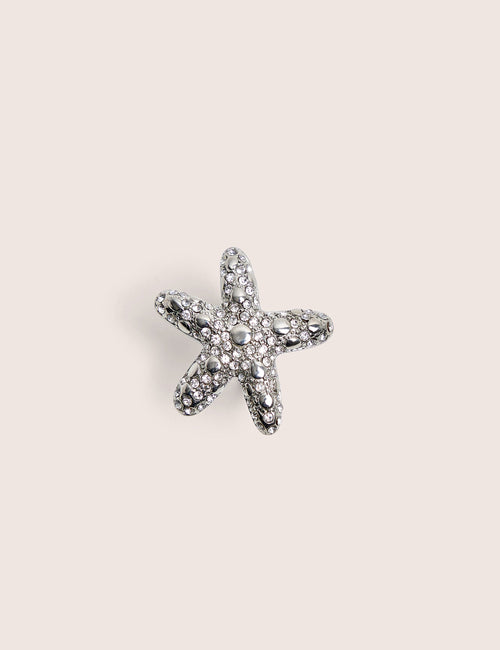 Diamante Starfish Ring in Silver