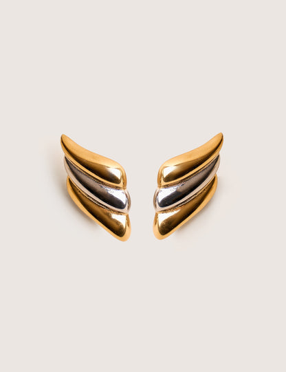 Mixed Metal Wings Earrings Gold & Silver
