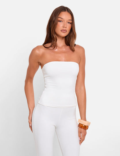 Bandeau Luxe Slinky Top White
