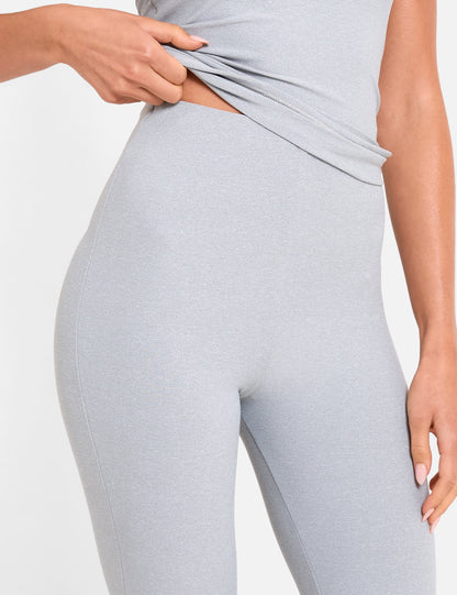 High Waist Luxe Slinky Capri Pants Grey Marl