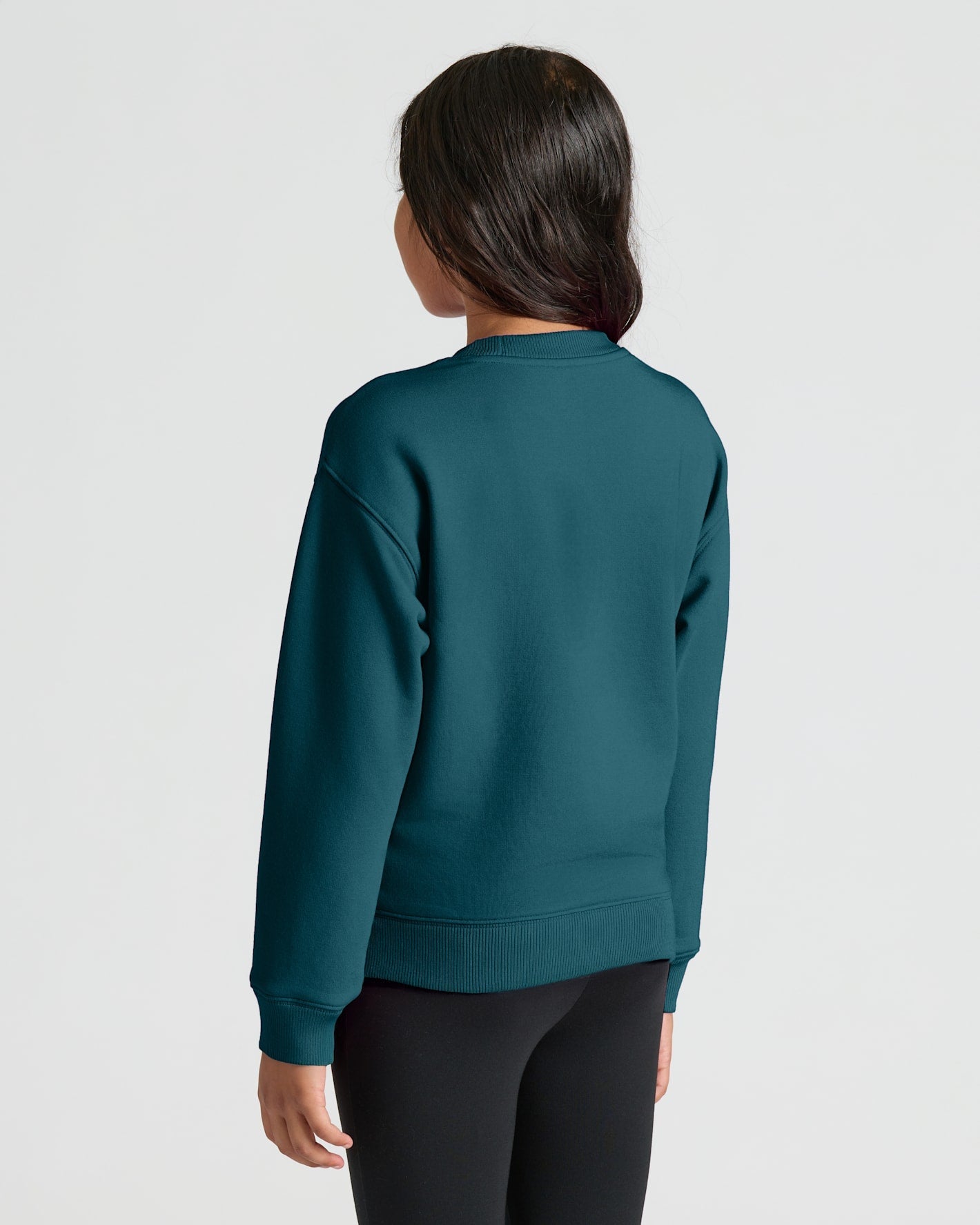 Girls Deep Emerald Slouch Pullover Crew