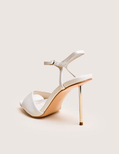 Vain Cream & Gold Pu Barley There Pencil Stiletto High Heels