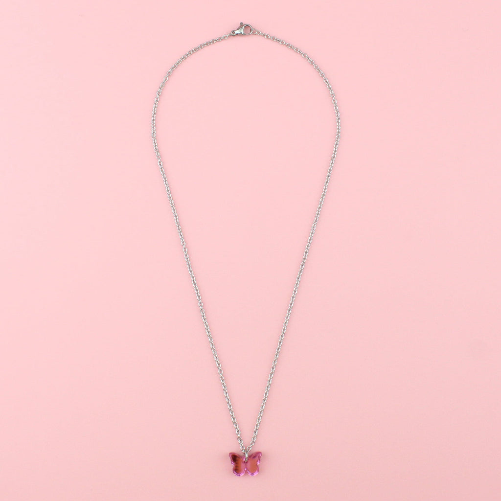 You're my Butterfly, Sugar Baby Necklace (Pink Mirror)