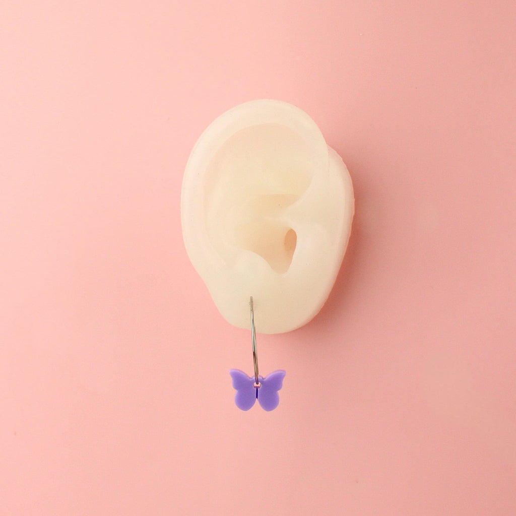 You're My Butterfly, Sugar Baby Hoop Earrings (Lilac)