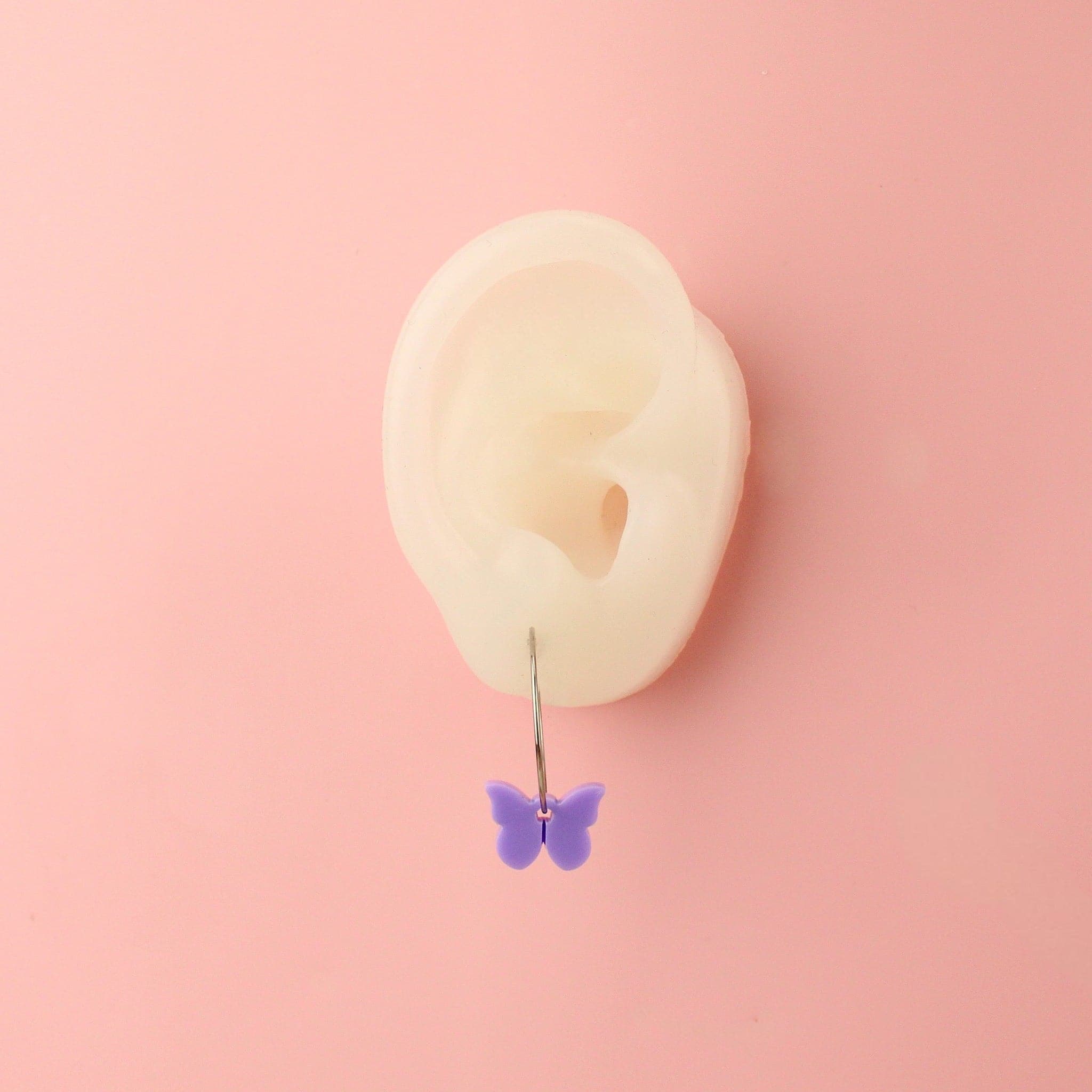 You're My Butterfly, Sugar Baby Hoop Earrings (Lilac)
