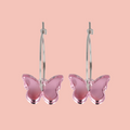 You're My Butterfly, Sugar Baby Hoop Earrings (Pink Mirror)