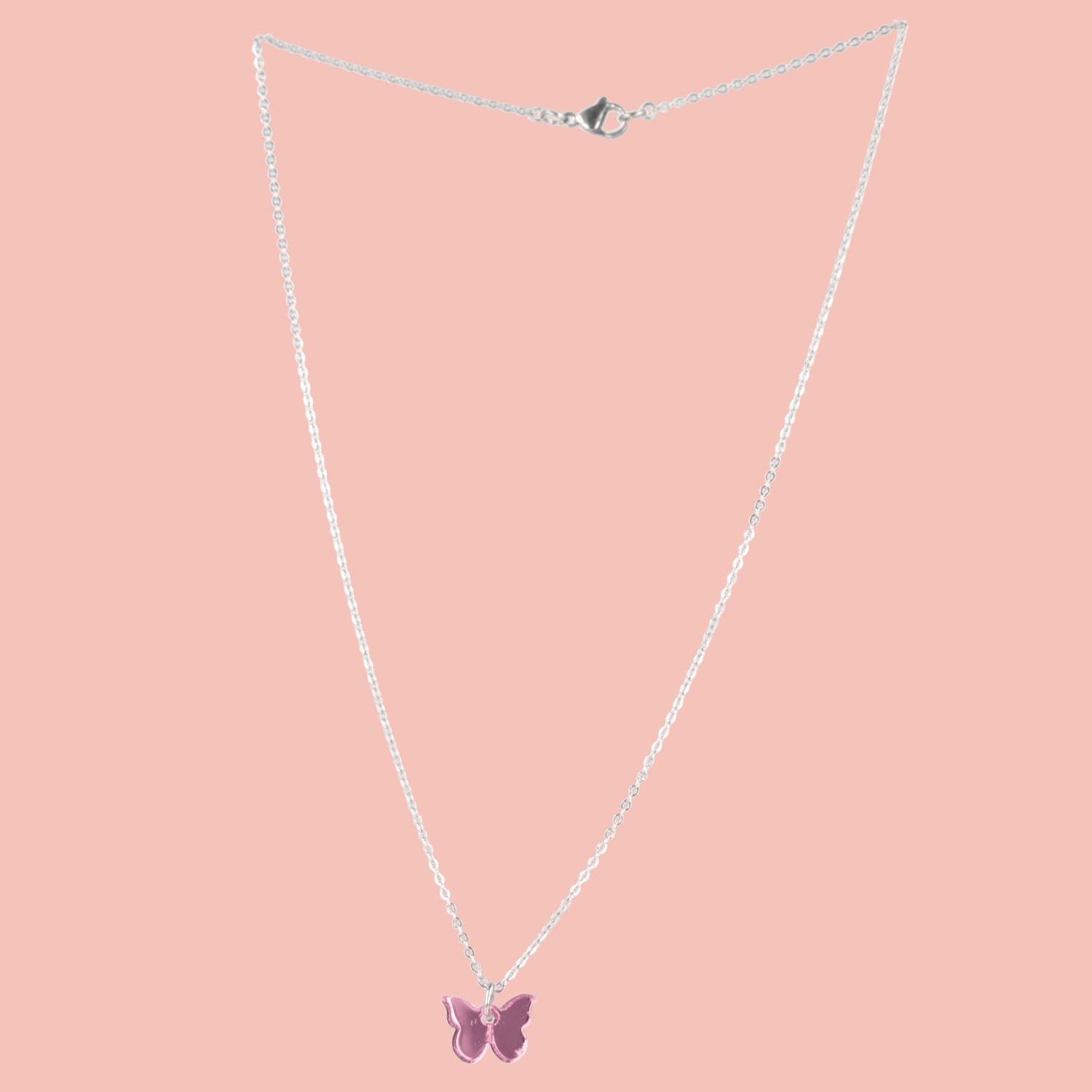 You're my Butterfly, Sugar Baby Necklace (Pink Mirror)