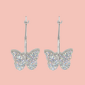 You're My Butterfly, Sugar Baby Hoop Earrings (Holographic Glitter)